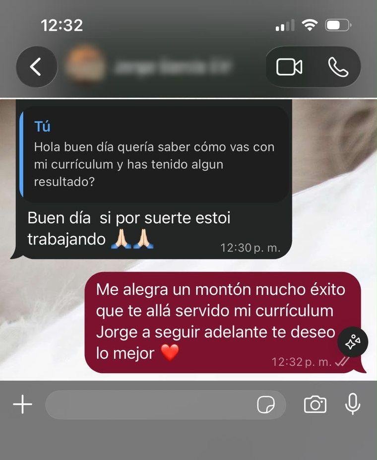 Captura de WhatsApp: testimonio de cliente 8