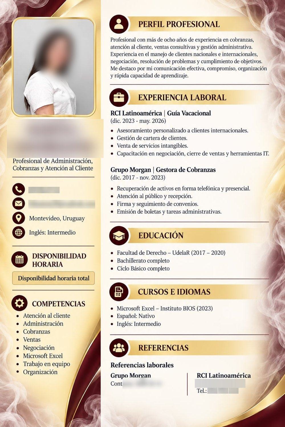 Administración y cobranzas — Currículum