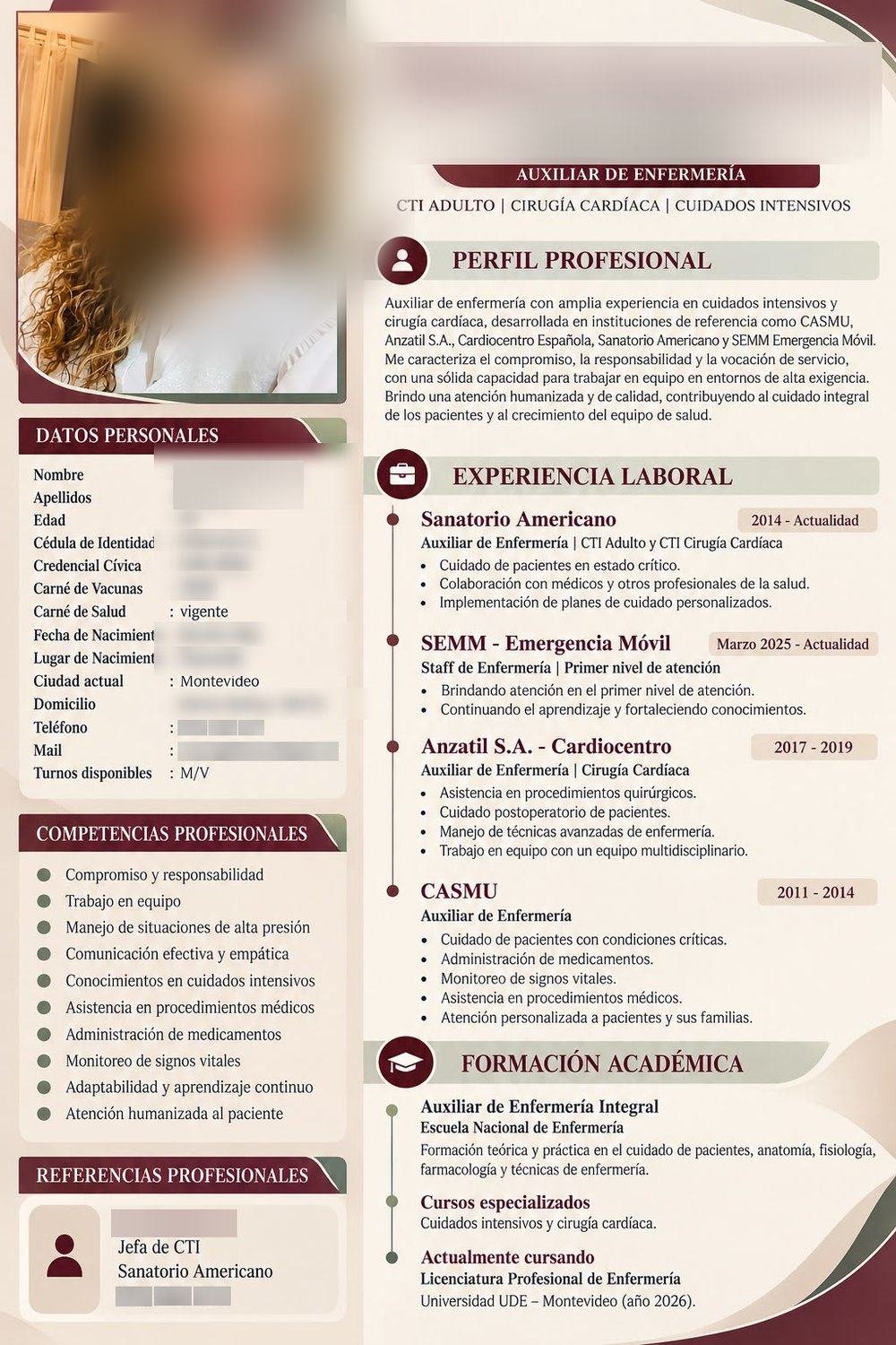 Enfermería en cuidados intensivos — Currículum